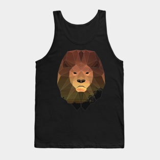 Lion Low Poly Double Exposure Art Tank Top